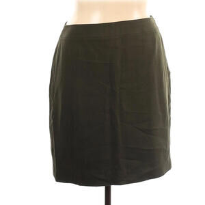 JOSEPHINE CHAUS Silk Skirt Green Women's Sz 16 Lined Work Career Side Zip